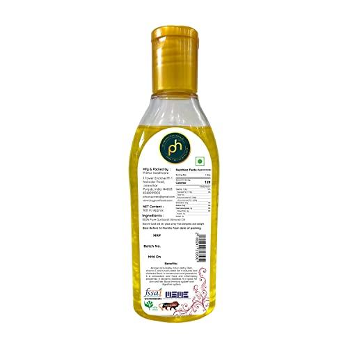 PH PHs Organic Kashmiri Mamra Almond Oil 100ml | Cold Pressed Watermill (Gharat) extracted in Kashmir valley | Extra Virgin | Mamra badam Rogan rich in Vitamin E good for Hair Skin and Diet