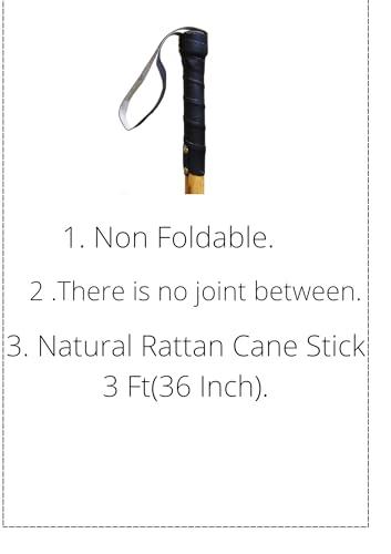 ABC GROUP ABC GROUP Black & Brown Not Foldable Hard Cane Self Defending Stick 36 Inches (Pack of 1) 3ft.