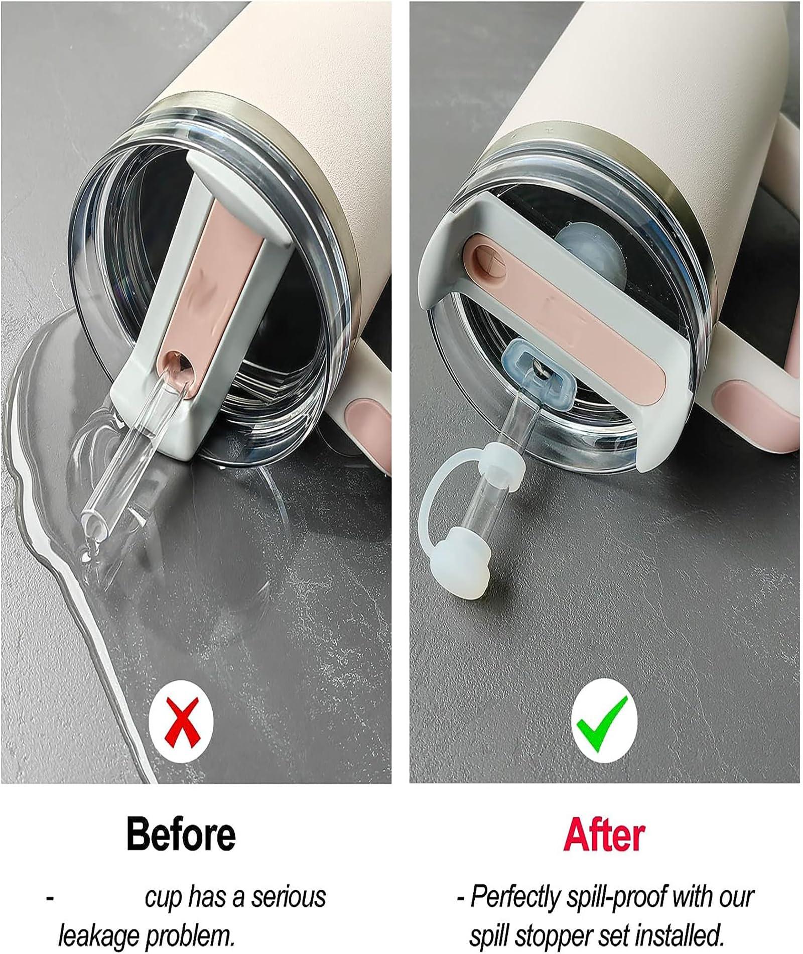 NUDFSY 6 Pcs Stanley Cup Accessories, Spill Stopper Set for Straw cover2.0, Food Grade Straw Cover Cap, Accessories Including Straw Cap, Fix Leak Stopper and Lid Spill Plug.