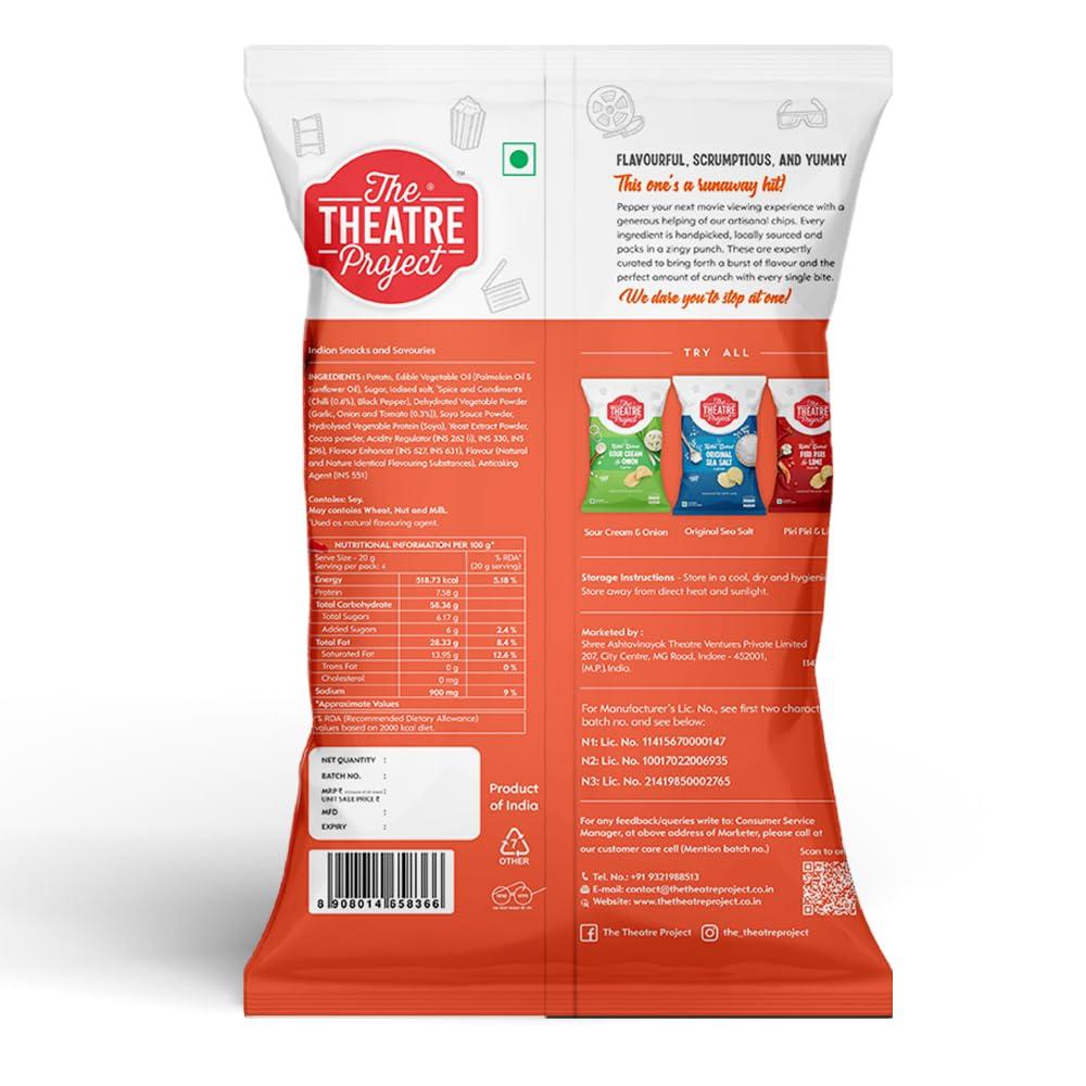 THE THEATRE PROJECT The Theatre Project Kettle Cooked Chips, Hot & Sweet Chilli Chips, Potato Chips, Combo Pack of 5 Pouch, 210g