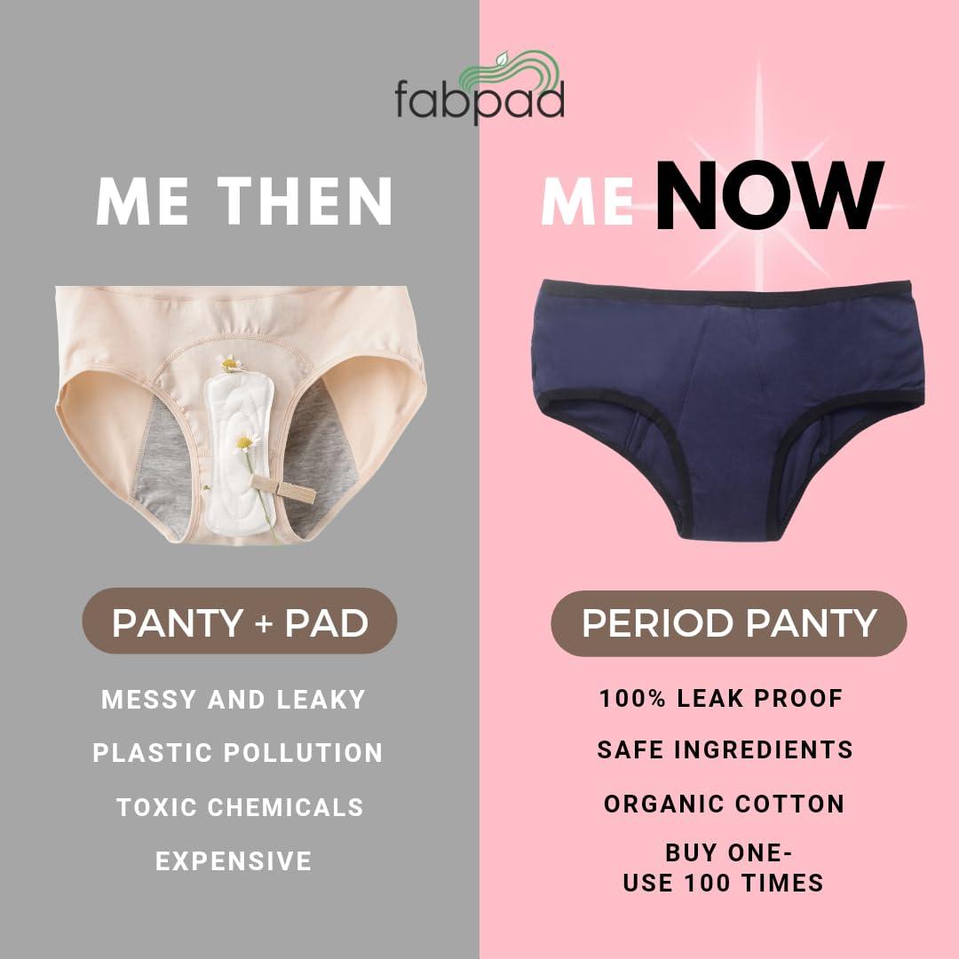 FabPad FabPad Women Reusable Leak Proof Period Panties Lasts for 3 Years Without Pads, Cups & Tampons (Pack of 1, Beige, 2XL)