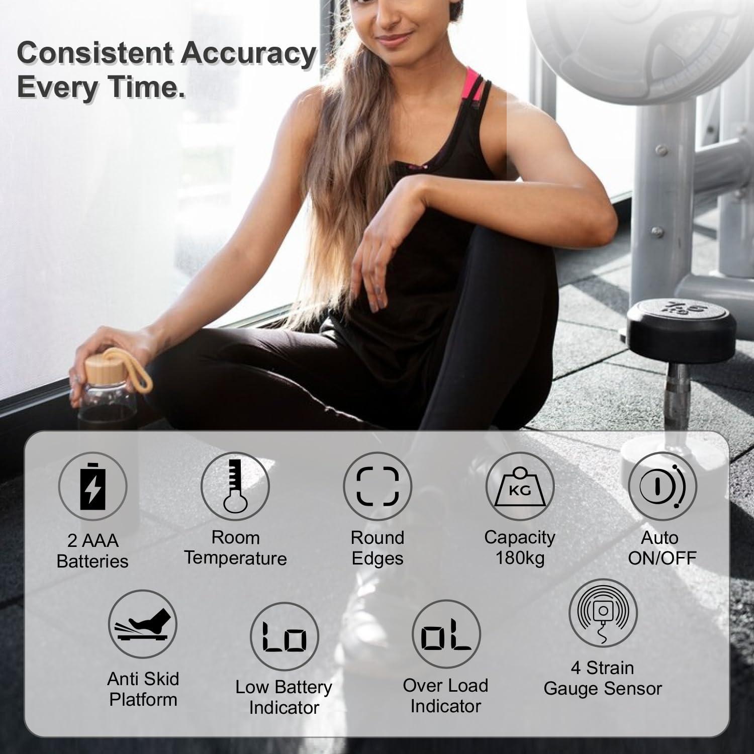 Healthgenie Healthgenie Weight Machine for Body Weight Thick Tempered Glass LCD Display With 3 Years Warranty Weighing Scale Thunder Hives