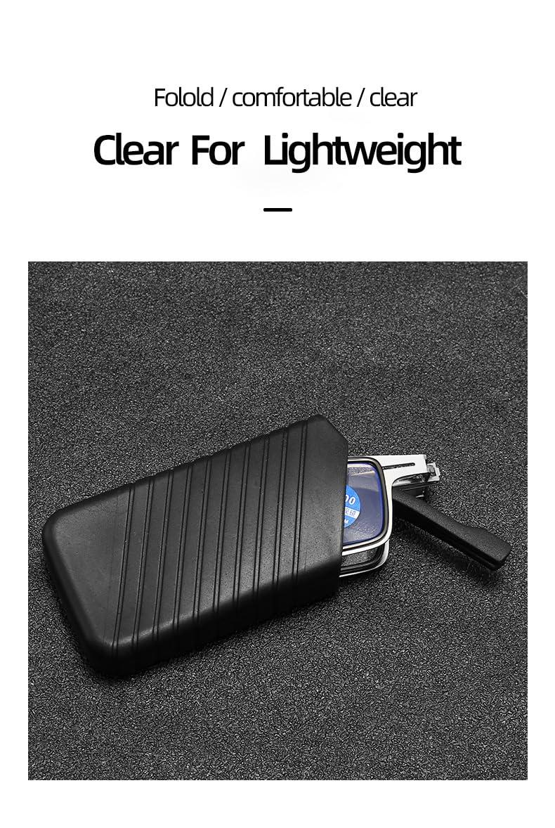 iMagfy iMagfy Foldable Stylish Blue Cut Anti Glare Reflection|Anti-Fatigue Reading Glassses for Men and Women with Free Lens Spray and ScrewDriver Keychain|Regular Comfort fit|Silver Color (+2.50)