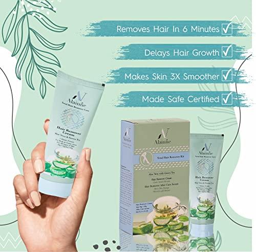 Alainne Alainne Total Hair Remover Cream for Body & Under Arms, Enriched With Aloe-Vera & Green Tea, Ideal For Men & Women (Pack 1, 33g)