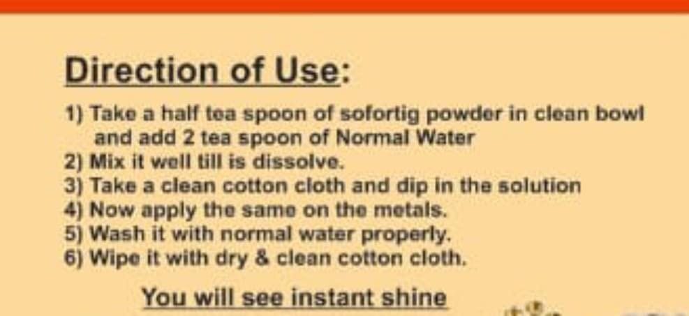 Generic Copper cleaner SSE Sofortig Instant Copper and Brass Cleaner 200 gm powder convertable into Reusable Liquid