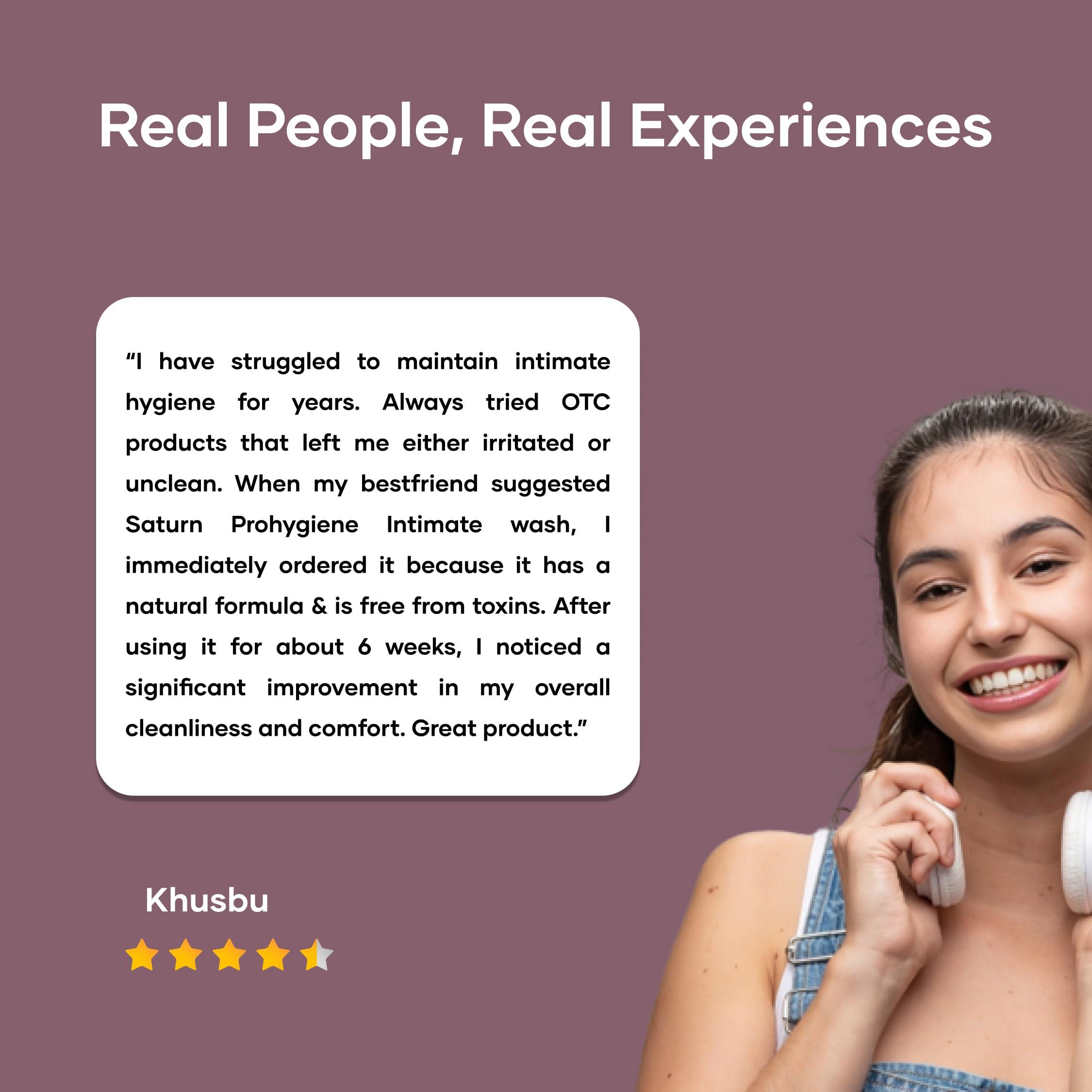 Saturn by GHC Saturn by GHC ProHygiene Intimate Wash: Aloe Vera & Tea Tree Oil Formula - Liquid Wash for Dryness, Itchiness, Irritation Prevention | Balances pH, Paraben-Free - 100ml (Pack of 2)