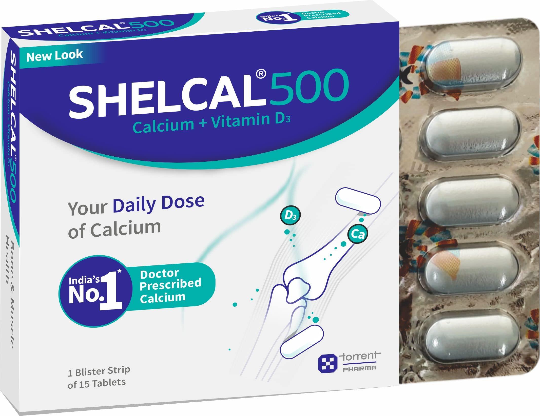Torrent Torrent Shelcal 500 Calcium Tablets With Vitamin D3 | For Healthy And Strong Bone, Joint & Muscles | India\'S No.1 Doctor\'S Prescribed Calcium Supplement - 75 Tab - Torrent Pharma
