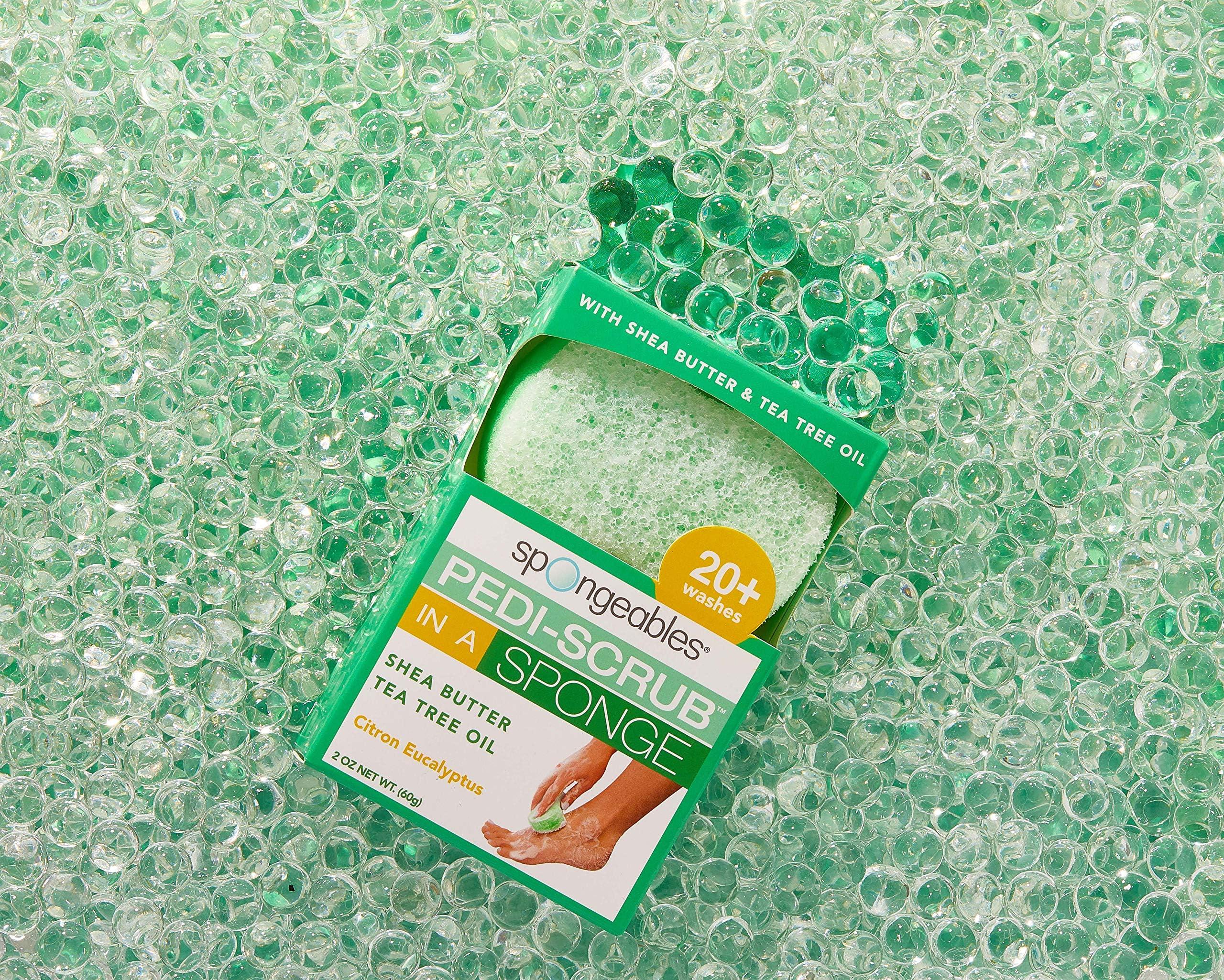 Spongeables Spongeables Pedi Scrub Foot Buffer 20+, Citron Eucalyptus Aromatherapy, 2-Ounce (Pack of 3)
