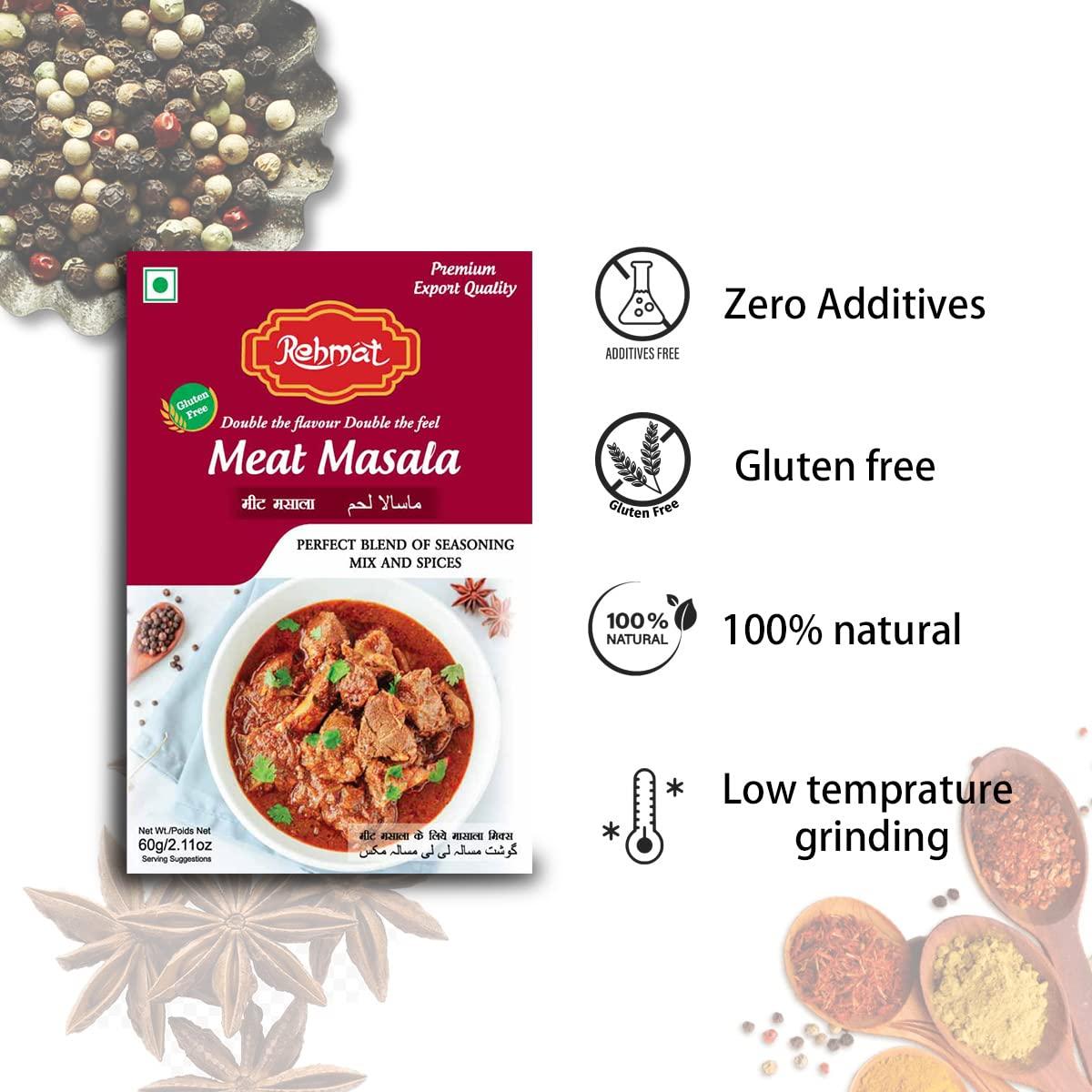 REHMAT REHMAT Combo Masala Powder Traditional Kashmiri Style Meat Masala (50 gm), Biryani Masala (60gm), Easy to Cook Masala- Pack of 6
