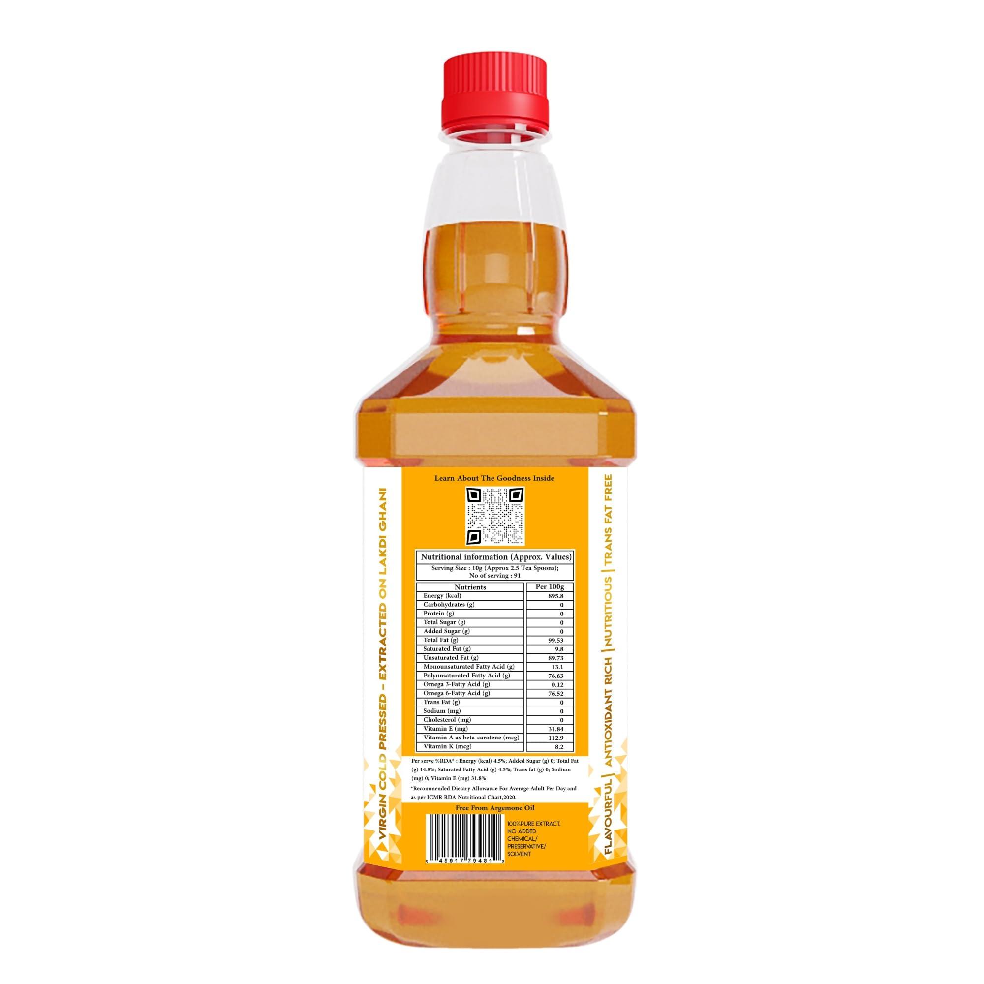 IndicWisdom IndicWisdom Wood Pressed Oils Combo 005 (2 liter Safflower Oil,1 liter Sesame Oil,1 liter Groundnut Oil) (Cold Pressed - Extracted on Wooden Churner) | Kolhu/Kacchi Ghani/Chekku