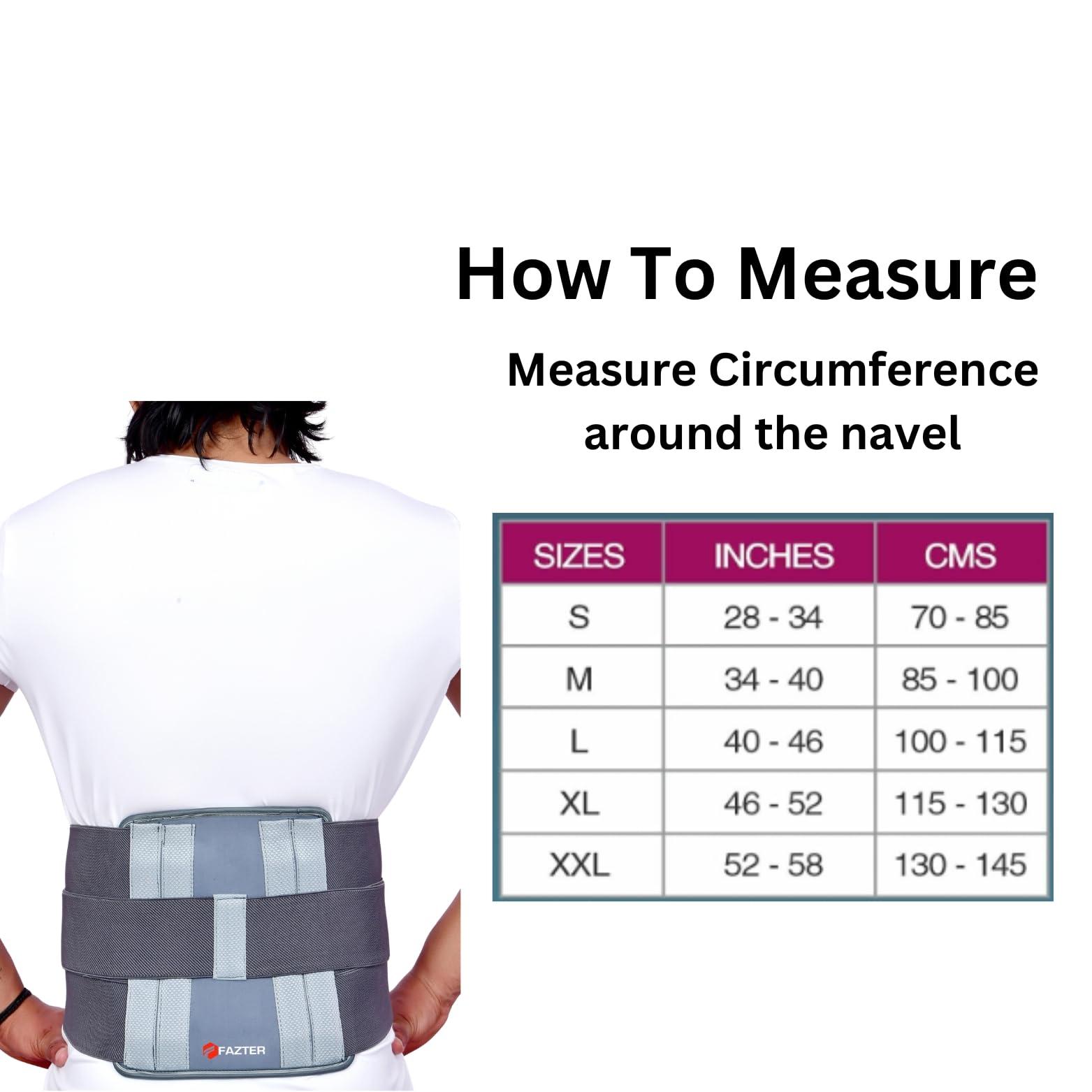 FAZTER FAZTER Aluminium Premium Lower Back Lumbo Sacral Contoured Belt/Lumbo Sacral Belt/Corset For Men And Women/Waist And Back Support Belt Pain Relief-Compression With Dual Adjustable Straps (Xxxxl)
