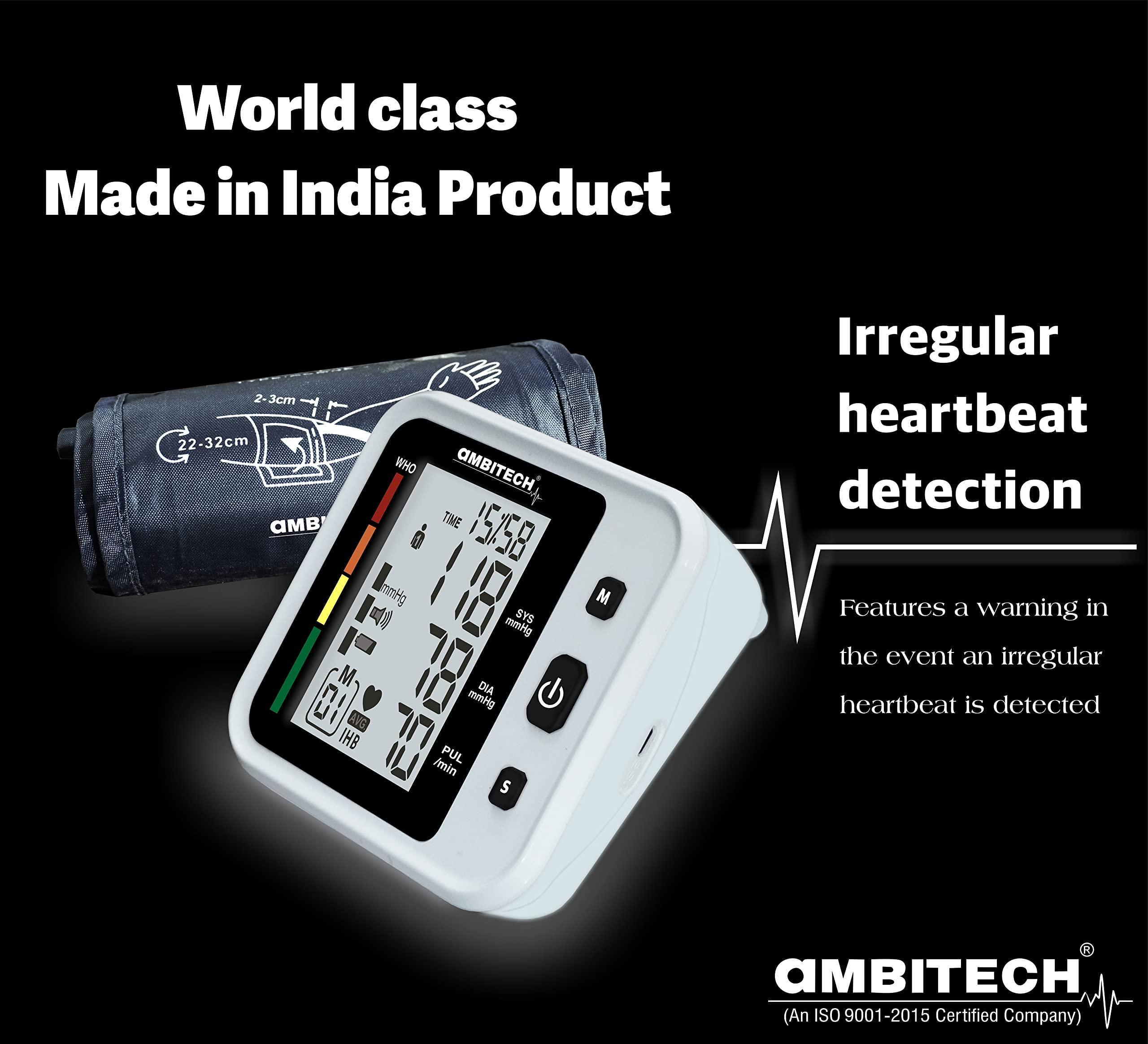 AMBITECH AmbiTech Fully Automatic Digital Blood Pressure Monitor With USB Port and AmbiTech Digital Thermometer (Made in India) (2 Year Warranty)