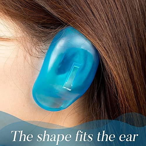 Estink Estink 2pcs Ear Cover Protector, Blue Ear Guard Waterproof Ear Cover For Shower Hairdresser Ear Protectors for Salon Home Use 1.8x3.1in