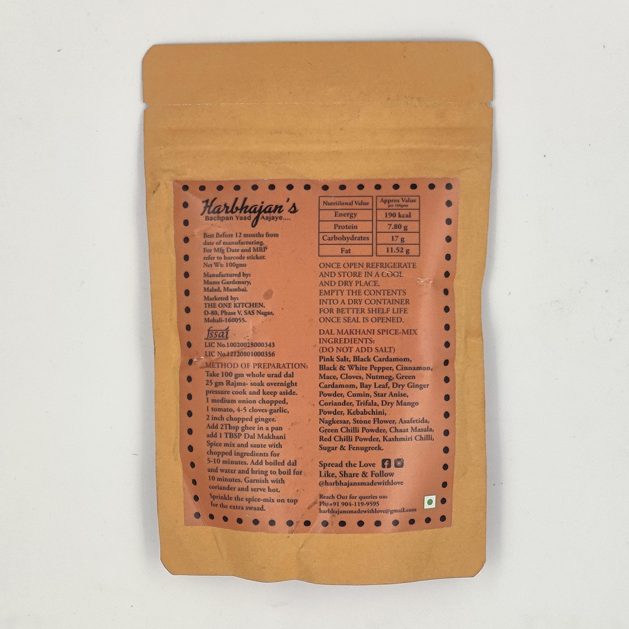 Harbhajan's Bachpan Yaad Aajaye.... Harbhajan\'s Dal Makhani Spice Mix | Pack of 2 (100gm each) | Naniji\'s Original Recipe | Handmade with love (Dal Makhani Spice Mix)