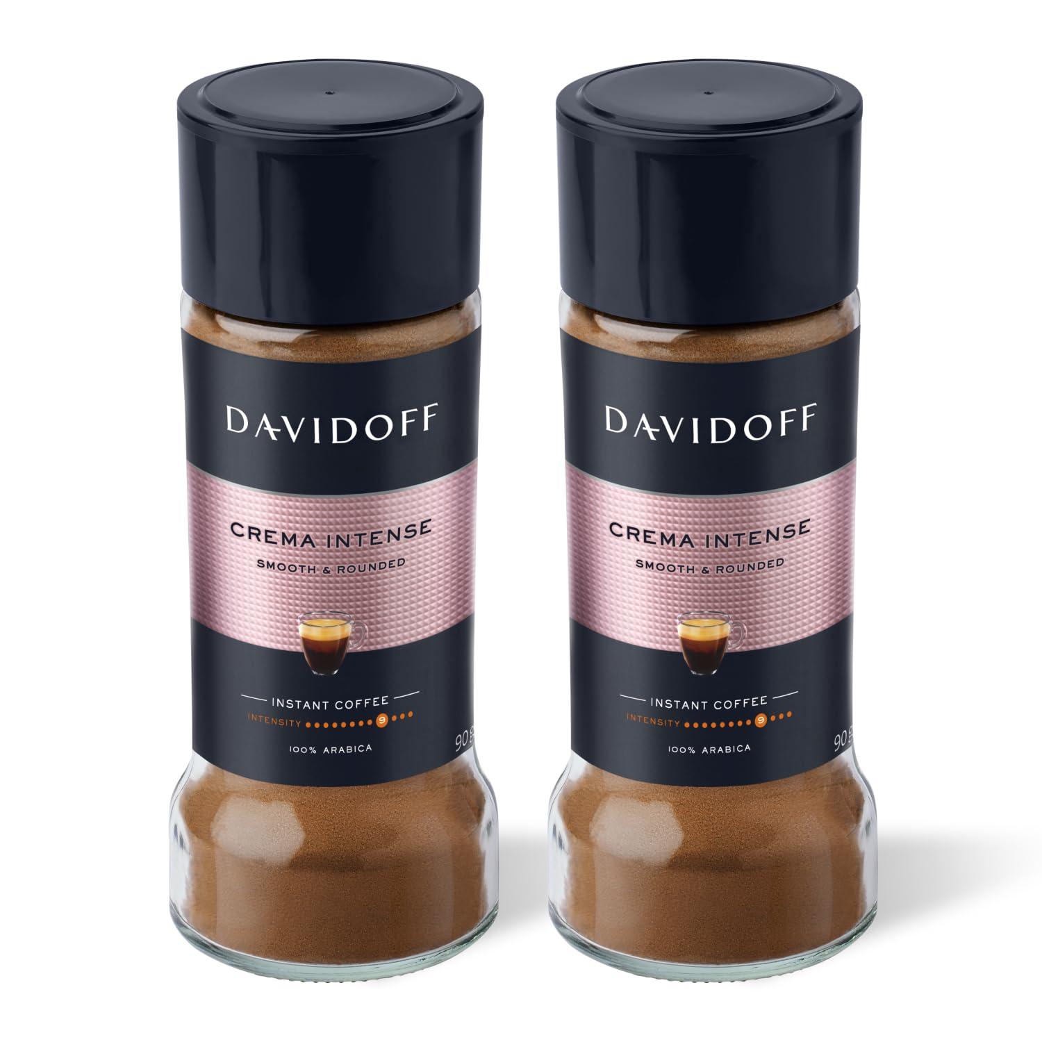Davidoff Davidoff Crema Intense Instant Coffee - 9/12 Intensity - 90 G Pack Of 2 - Powder, Glass Bottle