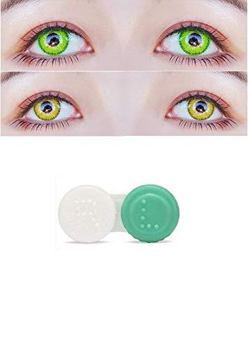 EYCOG EYCOG Green, Hazel Zero Power Color Contact Lens with 1 lens case for Men Woman