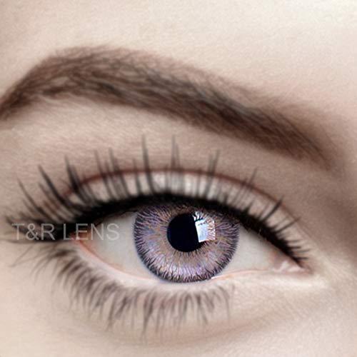 Iconic eye Iconic Eye Purple Monthly Zero Power Monthly Contact Lens 2+ Multi Plus Solution with Lens Storage Box - By T&R Lens