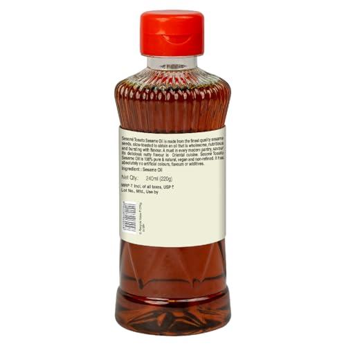 Sesoné Sesone Tosuto Premium Toasted Sesame Oil | 240ml Bottle | 100% Natural Sesame Oil for Oriental Cooking | No Additives & No Artificial Colours | Nutty Flavor, Drizzle on Soups, for Sauting and Salad Dressing