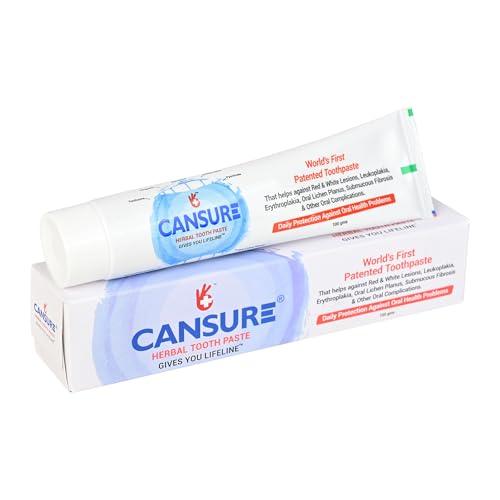Cansure Cansure Toothpaste (Pack of 3) The World\'s First Patented Toothpaste for Oral Pre-cancerous Conditions*| Pre-malignant Red and White Lesions | Contains Nano Partical-based Patented Molecules with a better absorption rate | Nothing worked yet? Try Ca