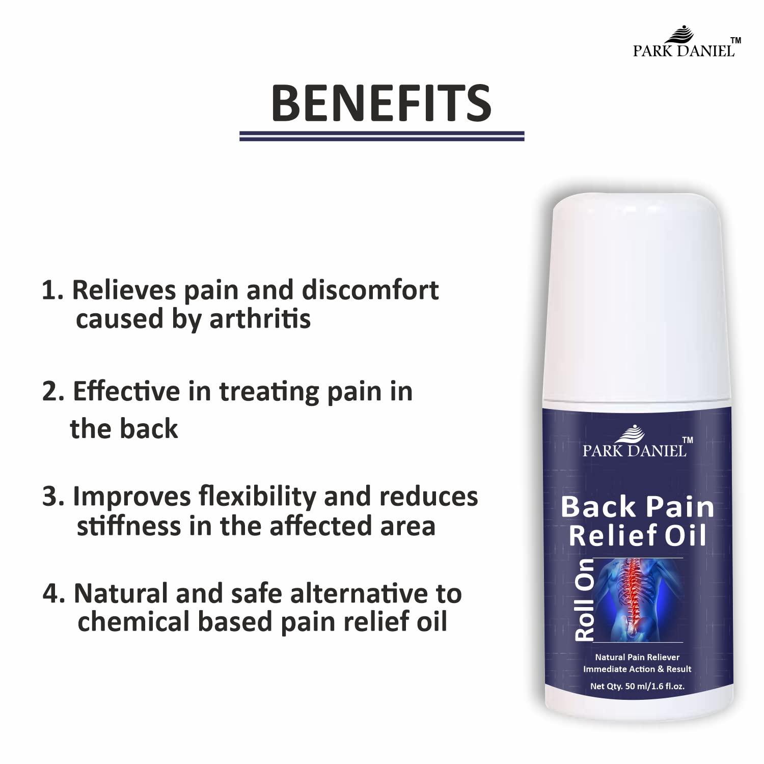 Park Daniel Park Daniel Roll On Back Pain Relief Oil|Back pain oil | Massage Oil | Relief from Back pain and sciatica with Natural Ingredients Pack of 2 of 50ML