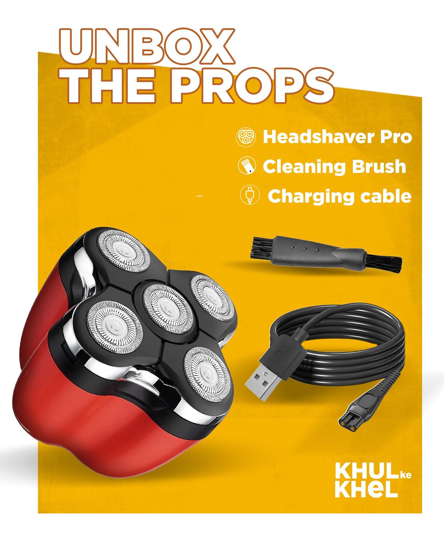 Bombay Shaving Company Bombay Shaving Company Head Shaver Pro | 120 Min Charge time, 90 Min Run time, Charging Indicator | IPX6 Waterproof, 2 Years Warranty | Head Shaver for Bald Men | Hair Trimmer for Men