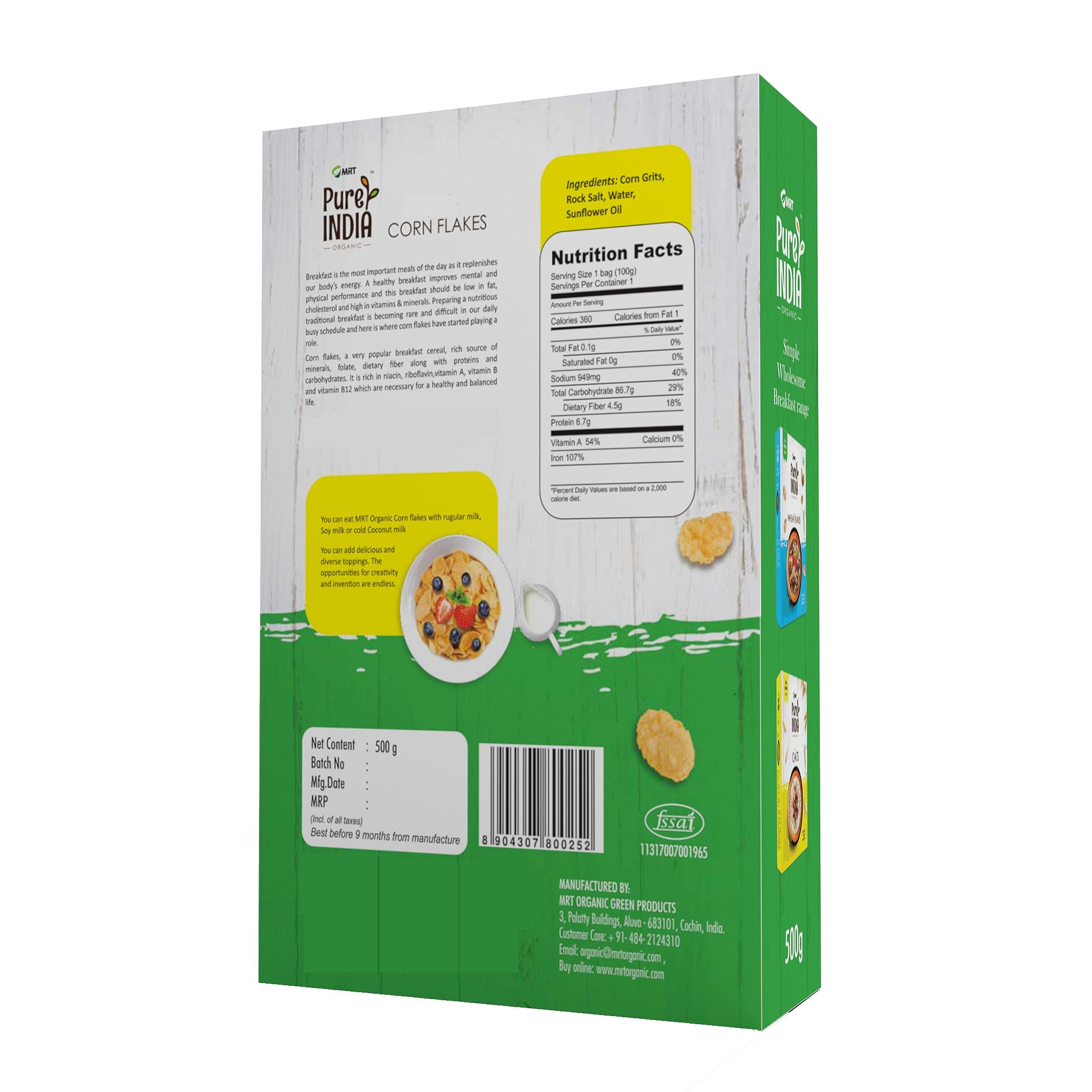 MRT ORGANIC Pure India - Corn Flakes 500 GM