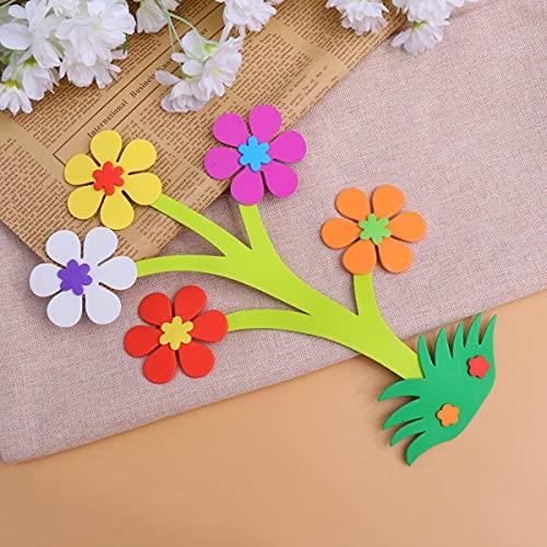 HEALLILY 6 Pcs EVA Plants Design Wall Sticker Classroom Blackboard Sticker Layout Decor Supplies for Kindergarten Kids Decoration (Small Flower Style)