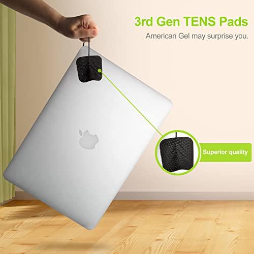 AUVON AUVON TENS Unit Pads 2X2 20 Pcs, 3rd Gen Latex-Free Replacement Pads Electrode Patches with Upgraded Self-Stick Performance and Non-Irritating Design for Electrotherapy (Black)