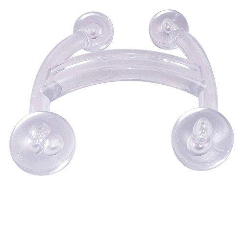 Tom David Lewis Hand Held Back Massager, 4-Point Quad Acupressure Design - Clear.