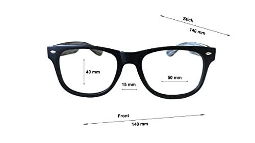 Nspecs An Optical Mall N specs Bifoacal Reading Glasses Distance Zero Power Near +1.00 to +3.00 Power For Mens Womens Black Colour Thick Side TR90 Material Frame With Unbrekable Fibre Glasses (+2.00)