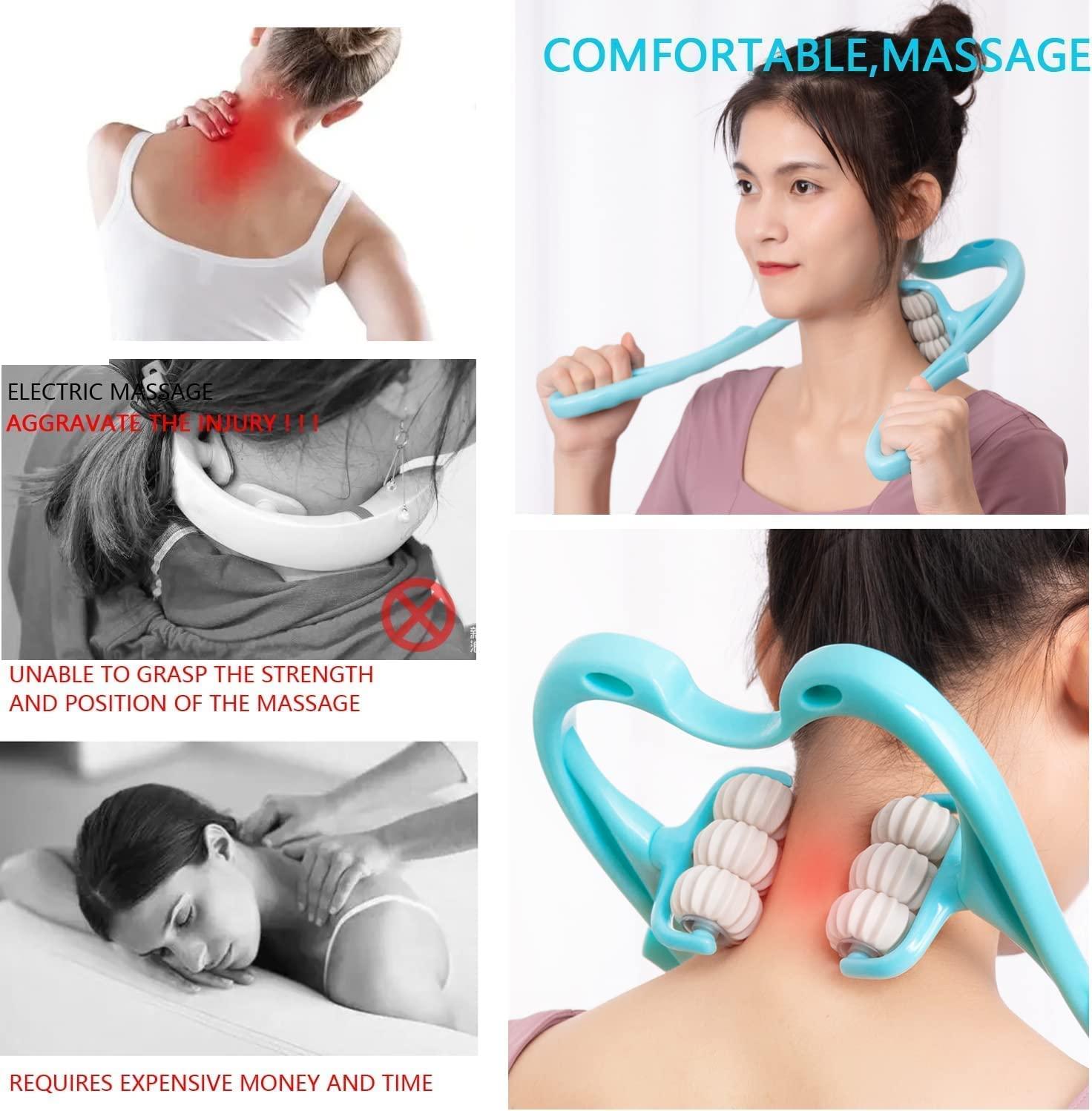 Mishrit Mishrit 6 Wheel Dual Pressure Point Cervical Neck Massager||Pinpoint Roller Neck Spine Massage Tool Relaxer Handheld Roller Therapy||Neck Acupoints 360° Adjustment(Multi Color)(Pack of 1 pcs).