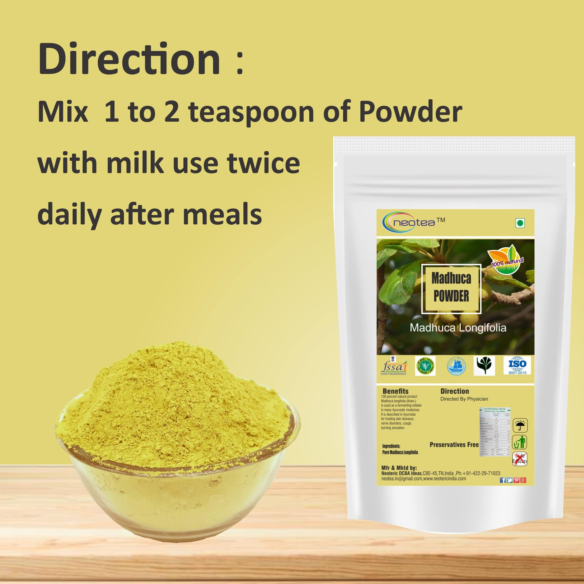 neotea Neotea Mahua Chilka Powder | Madhuca Longifolia | Pure Natural Dried Mahua Flower | Mohwa Fruit Powder | Indian Butter Tree | Illipe | Ippa | Digestive Health | Skin Care | Energy Booster | 100% Organic - 500 GM