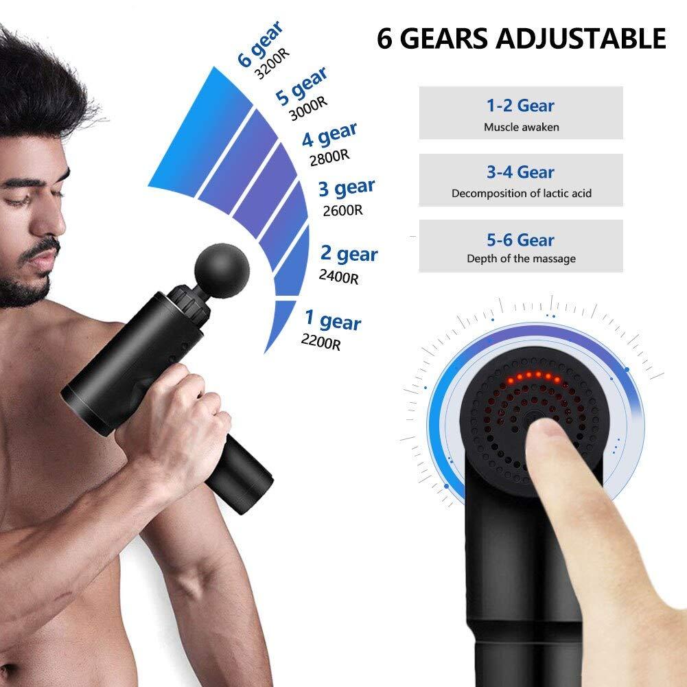 Vajin Vajin Electric 6 Speed Fascial Massage Gun (GB-820) Rechargeable Cordless Handheld Muscle Relaxation And Pain Relief Gun