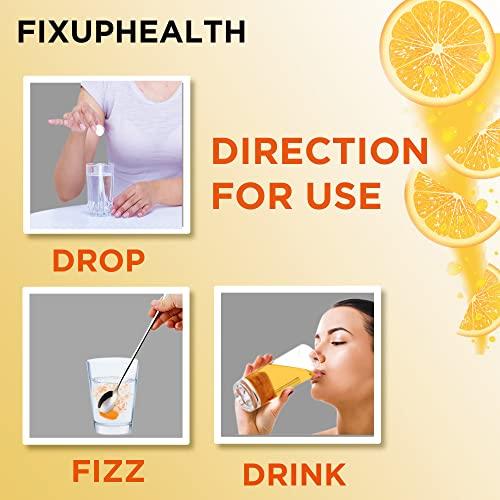 FIXUPHEALTH FIXUPHEALTH 500 mg Calcium and Vitamin D3 Tablets, for Bones and Muscle Care Unique Calcium -Vit D Bone Complex for Better Absorption Effervescent Tablets Orange Flavor - (20 Tablets)