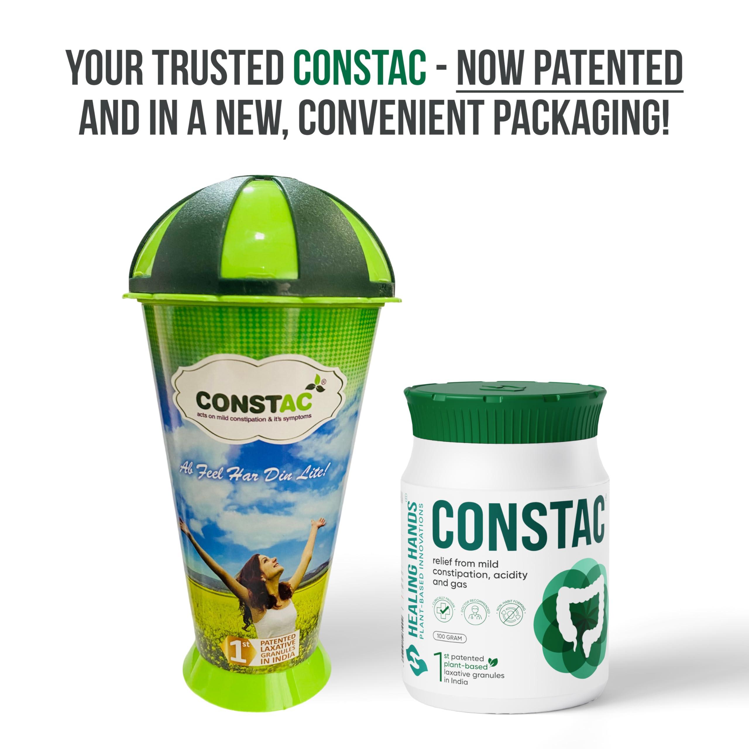 Healing Hands Healing Hands Constac for Relief in Mild Constipation, Acidity and Gas, Plant Based Natural Constipation Solution, Clinically Proven, Herbal 100gm (Granules)