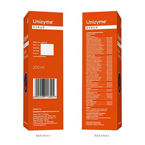 Uteright Unizyme Syrup (200 ml - Pack Of 3) | Supports digestive system |Vegeterian Syrup| For Digestive Wellness (200 ml - Pack of 3)