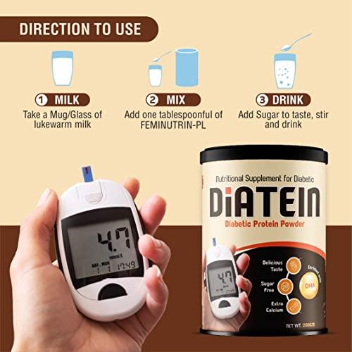 Delwis Delwis Diatein Powder - Diebetic Protein Powder - Vanilla Flavour With DHA - 400gm (Pack of 2)