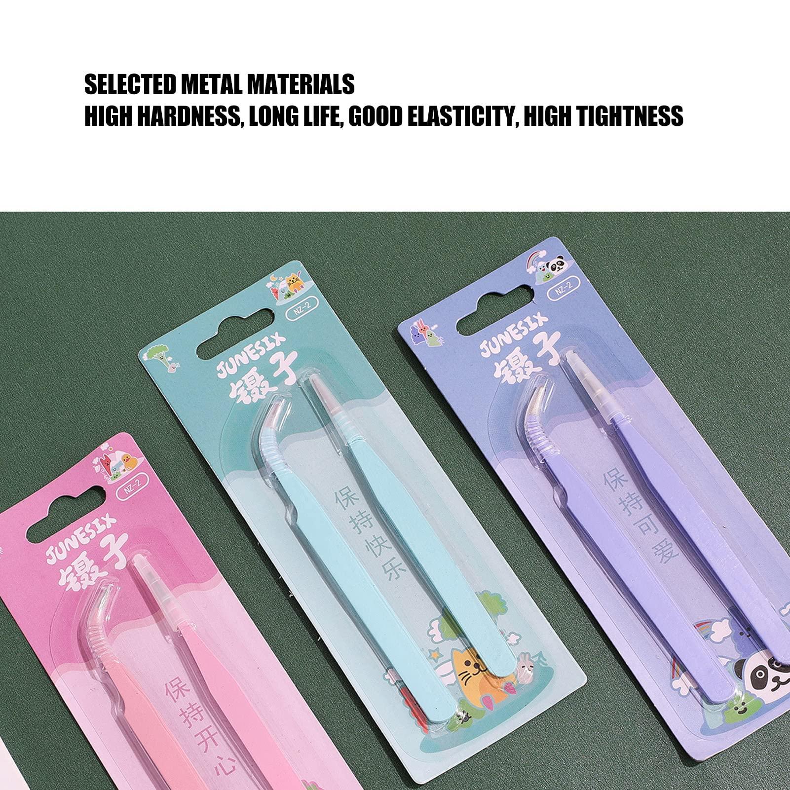 RTLR Accuracy Tweezer, Tweezer Set Hard Multifunctional Elbow Pointed for Eyelashes Extension
