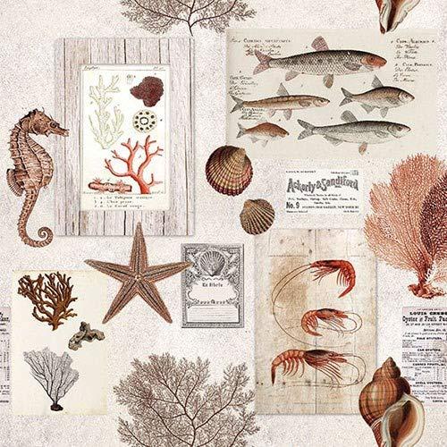 DECOUPAGE CRAFT AND DECOR Decoupage Tissue Paper Napkin Kitchen Geometric Flower Mushroom Mix Print Set24-9 Decoupage Tissues -1 Napkins of Each Design - Total 9 pc