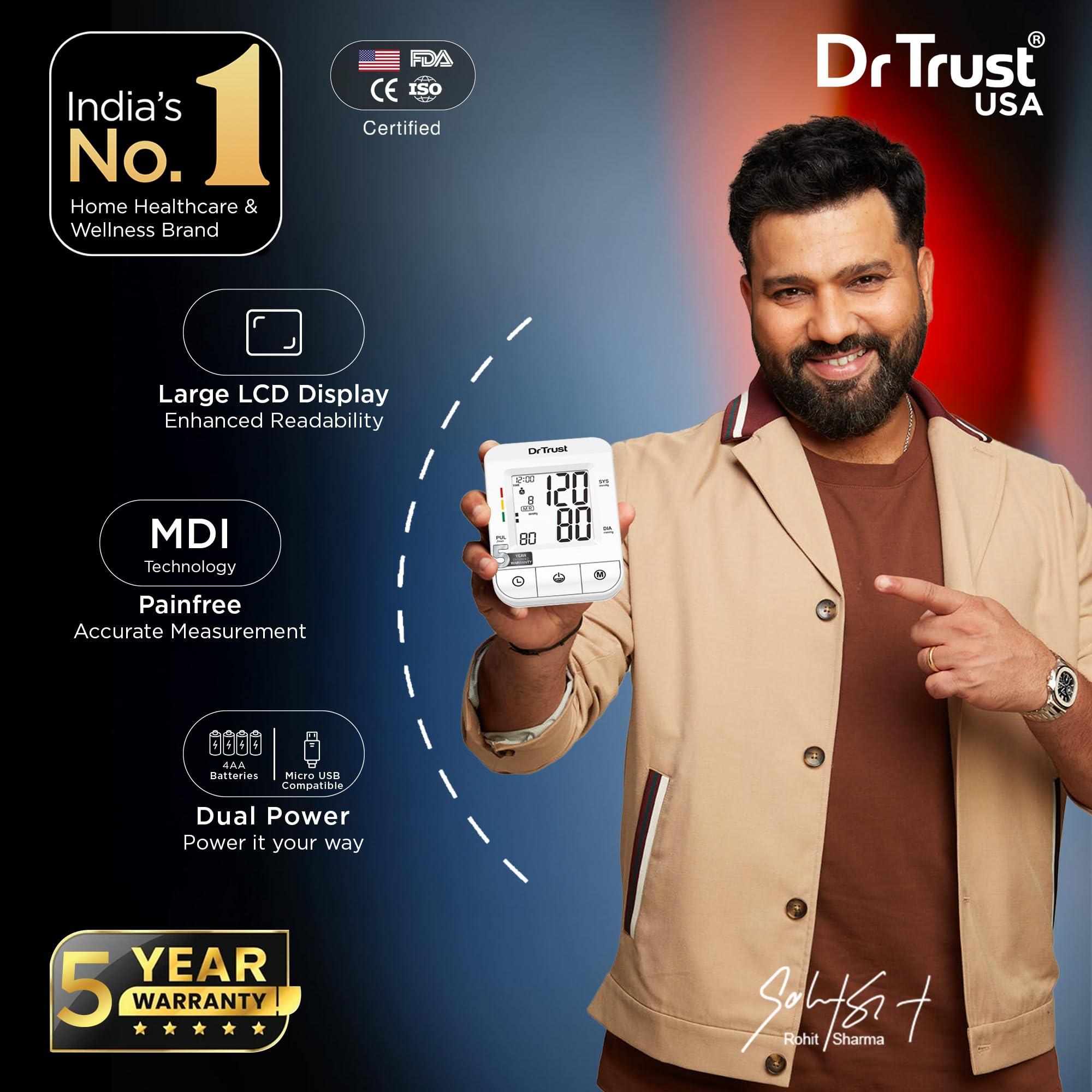 Dr Trust Dr Trust (USA) Fully Automatic Icheck Digital Blood Pressure BP Monitor Machine with Mdi Technology (White)