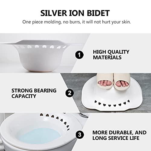 HEALLILY 1Pc Sitz Bath Toilet Seat Sitz Bath Silver Iron Wash Basin Private Part Cleaner