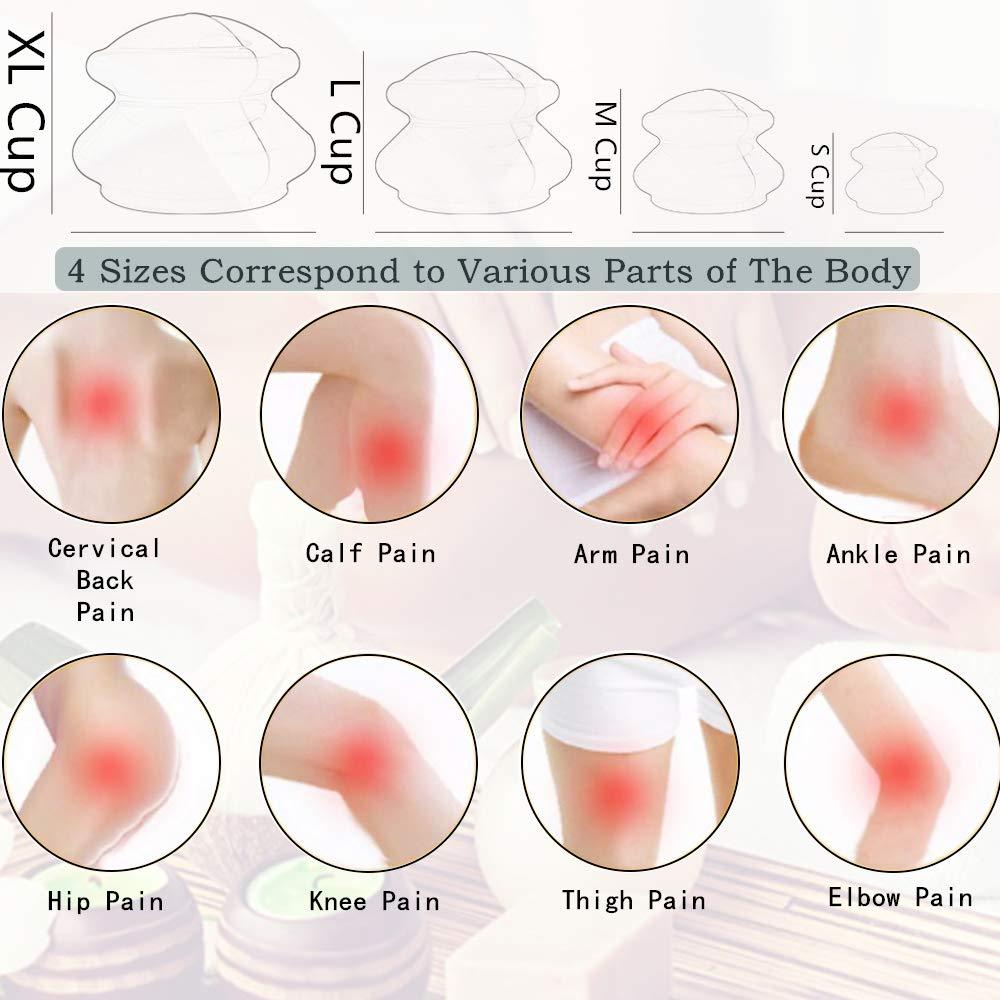 CFHBF CFHBF 4 Size Cupping Therapy Sets Silicone - Cupping Therapy Professional Studio And Home Use Cupping Set,Stronger Suction Best For Myofascial Massage,Anti Cellulite,Muscle,Nerve,Joint Pain Relief