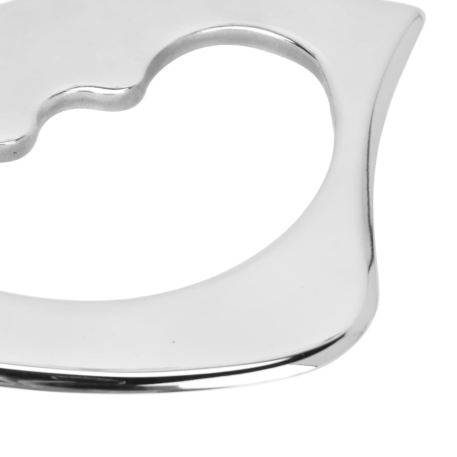 Asixxsix Guasha Scraping Massage Tool, Middle Hole Muscle Scraper Scraping Blade Stainless Steel D Shaped Arc Knife for Back Legs Neck