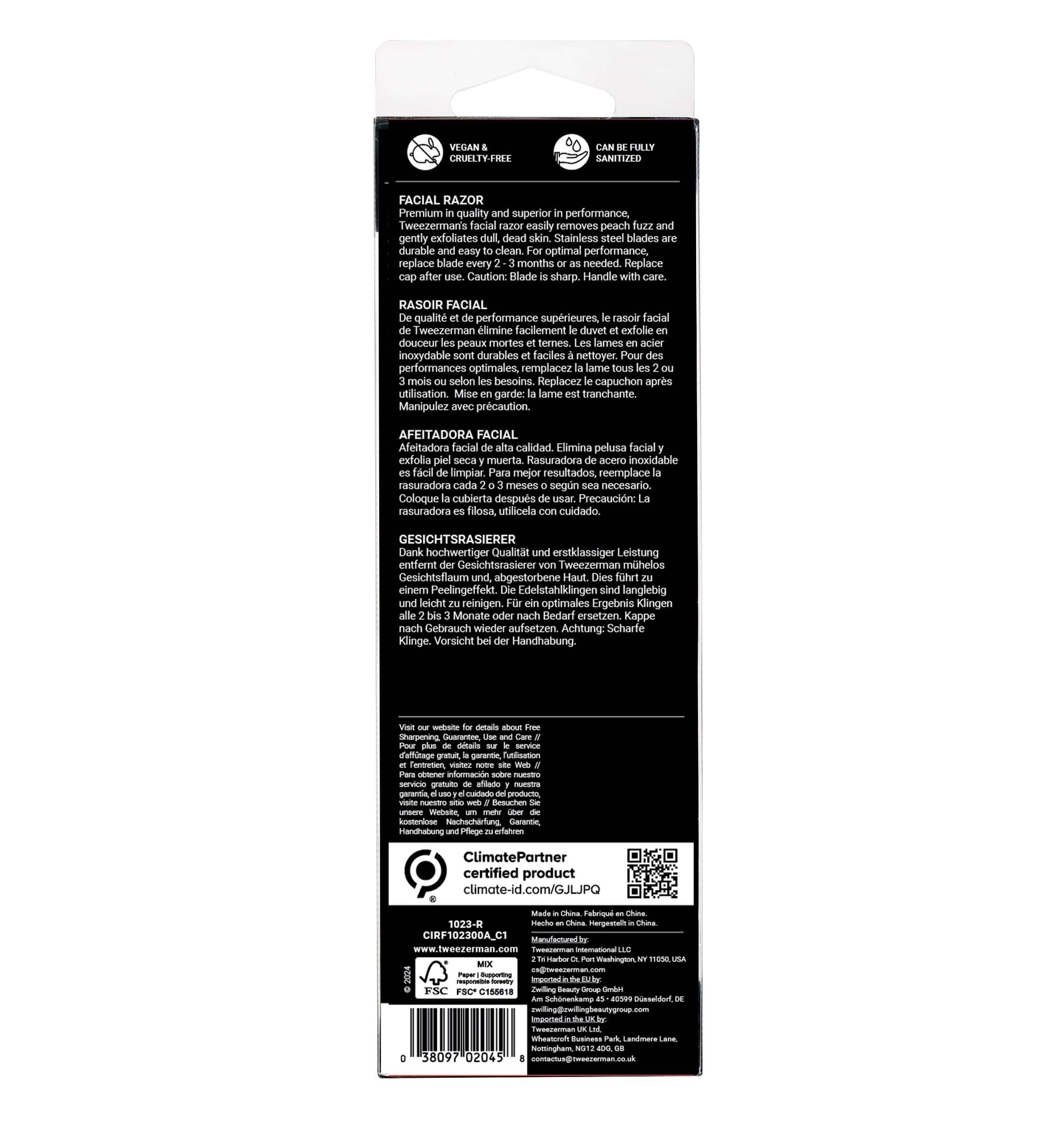 Tweezerman Tweezerman Facial Razor, Silver