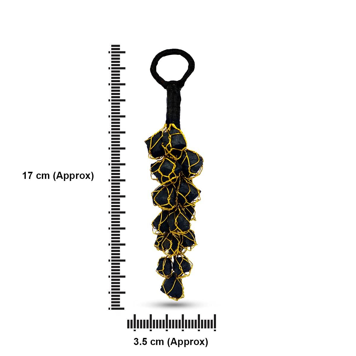 Reiki Crystal Products Reiki Crystal Products Natural Selenite with Black Tourmaline Tumble Stone Car Hanging Accessories and Door Hanging Items Combo Pack of 2 pc