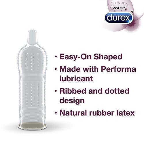Durex Durex Pleasure Packs - 10 Count (Pack of 4, Extra Thin, Extra Time, Extra Dots, Extra Ribbed) & Durex Mutual Climax Condoms - 10 Count