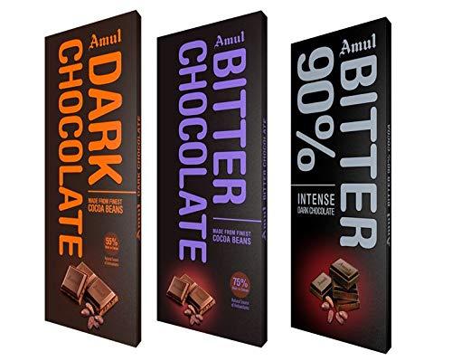 Amul Amul Dark Chocolate: Assorted Pack Of 55%,75% And 90%, 450 Grams