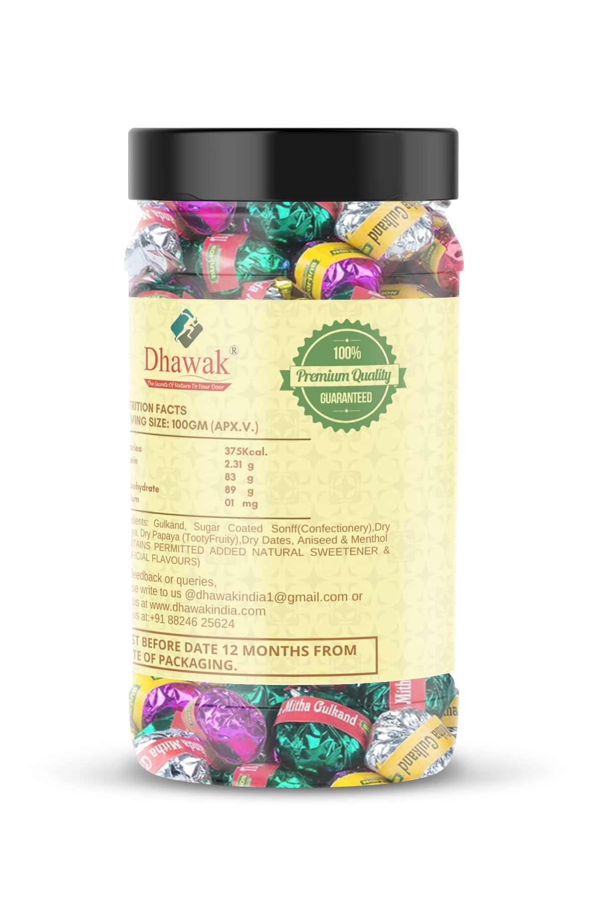 DHAWAK Dhawak Thanda Meetha Paan 600 gm Home Made Paan Mukhwas Paan Laddu Mouth Freshner | Digestive, After-Meal,Mukhwas Gulkand Paan Laddu Paan Mukhwas [Jar Pack]