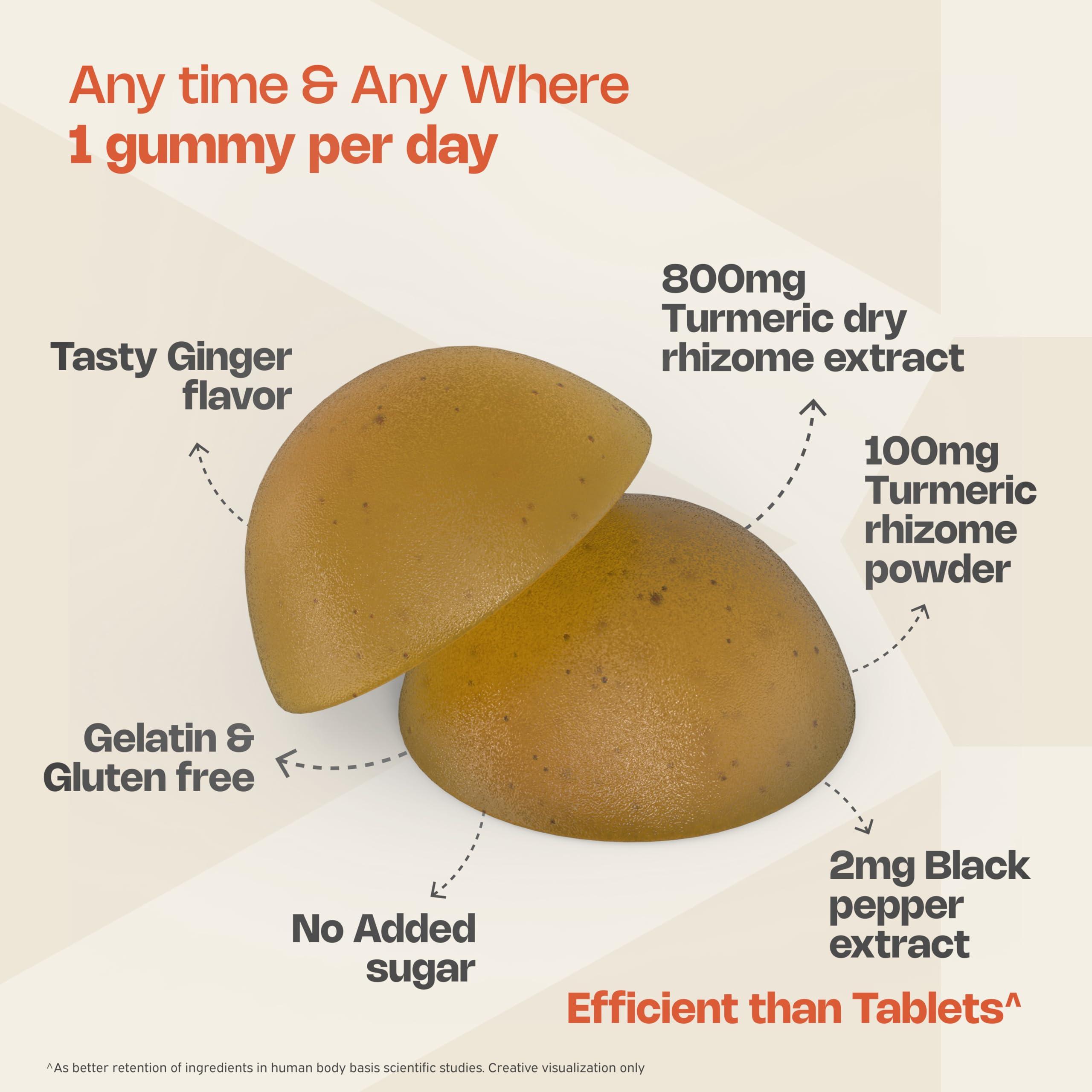 Nutriburst Nutriburst Turmeric Ultra Gummies With 95% Active Curcumin 800Mg & Black Pepper, Gut Health Management | Anti-Inflammatory & Digestion | Antioxidant & Anti-Ageing Skin | 30 Gummy