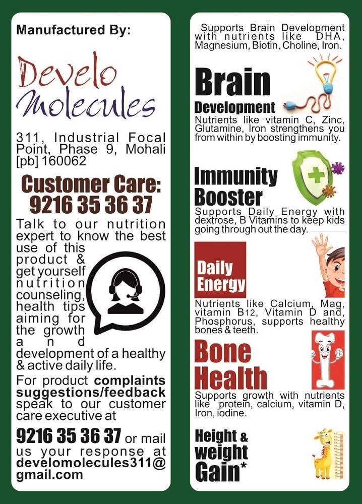 DEVELO Develo Whey Protein Powder for Little Kids (2-12 years) & Teenager Children, Boys & Girls - 1kg kesar Badam Flavour